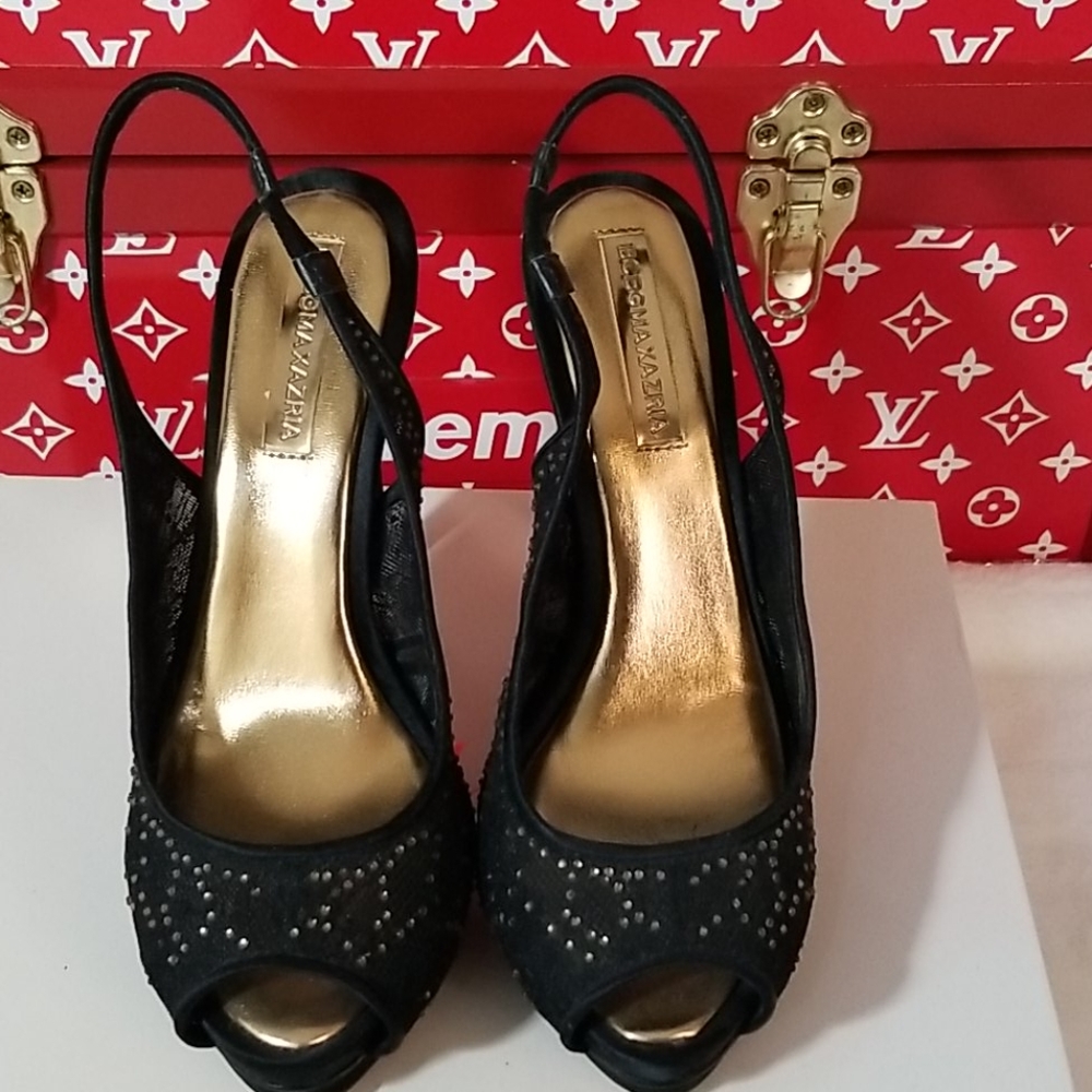 BCBGMAXAZARIA Crystal lace stileto